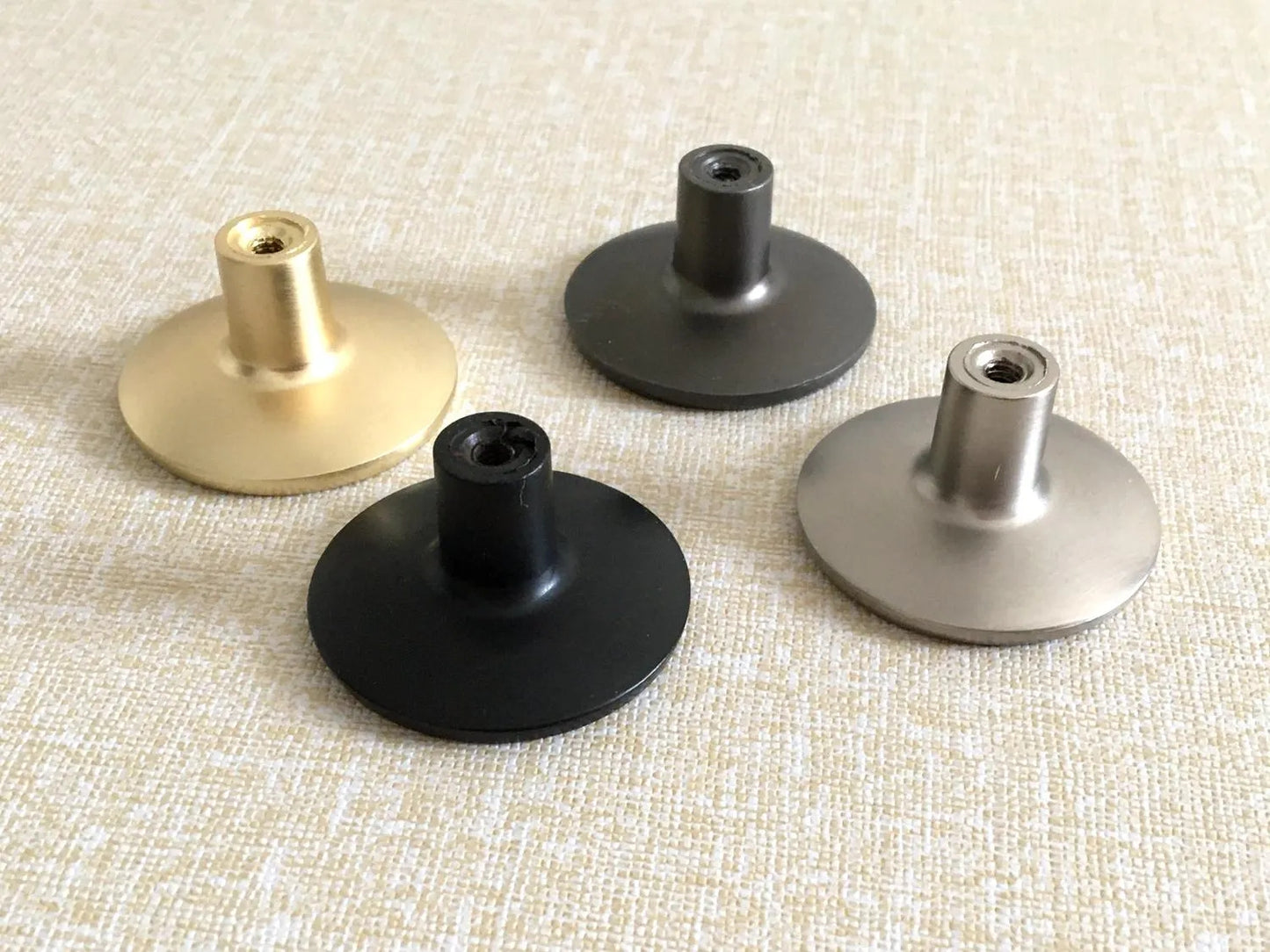 Concave Cabinet Knobs, Gold Circle Drawer Pulls, Black Copper Gray Nickel Gold