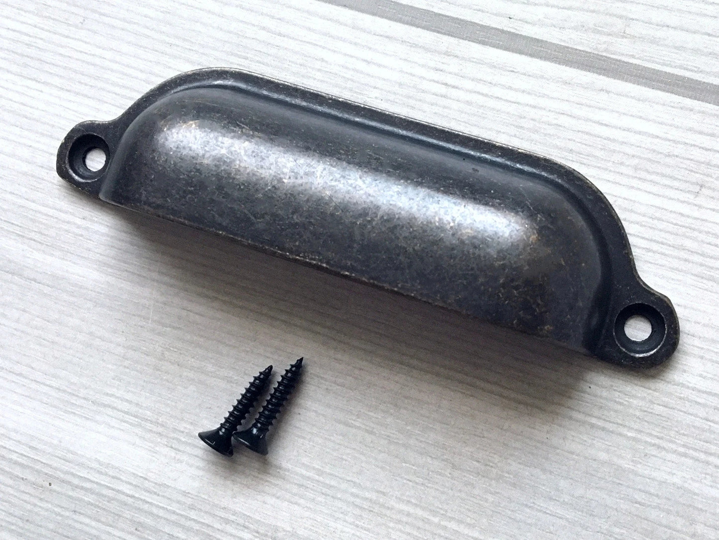 Farmhouse Cabinet Handle & Cup Drawer Pull - Dark Antique Bronze