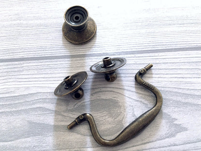 2.75" Drawer Pulls Bail Drop Handles, Antique Bronze, Vintage Style, Rustic Hardware