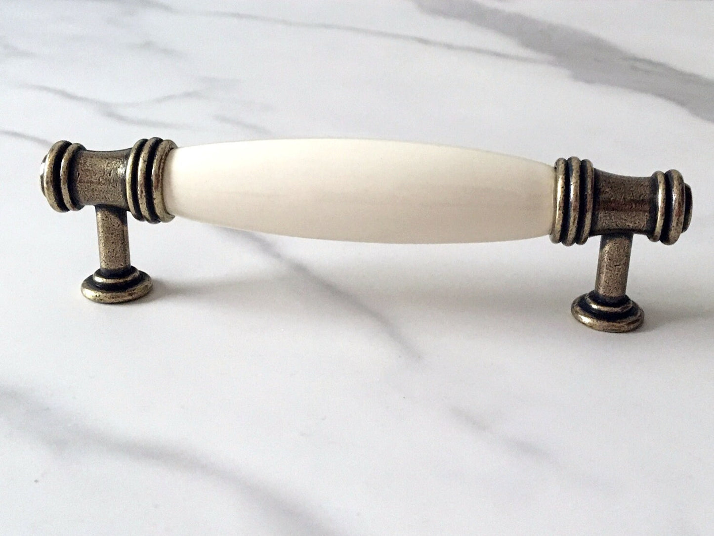 3.75" 5" Cream Ceramic Cabinet Pull Handles
