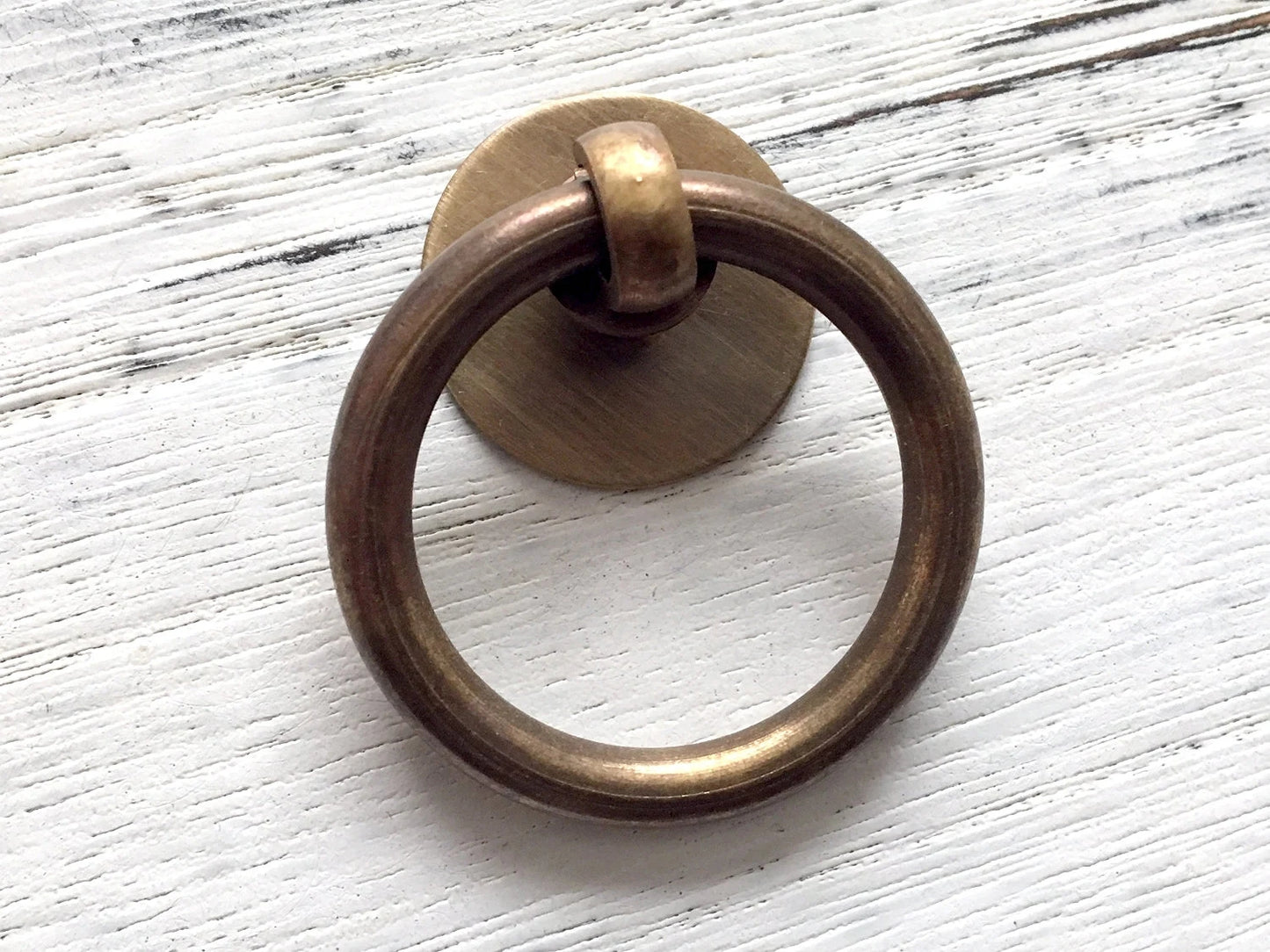 Multiple Sizes Drop Ring Pulls, Antique Bronze/Unlaquered Brass