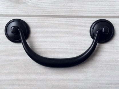 4.25" 4.5" Vintage Style Bail Drawer Pulls Handle Knob Dark Antique Bronze Black