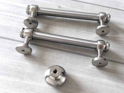 3" 3.25" Centers, Drawer Pulls, Cabinet Handles, Brushed Nickel, 76 mm Holes