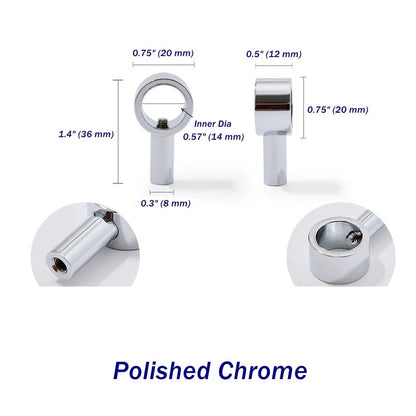 Brass Post Bracket for Lucite Handles and Wood Pulls, Brushed Gold, Polished Chrome