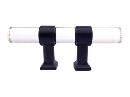 Drawer Pulls Lucite Cabinet Handles Acrylic Matte Black | Lynns Hardware | 2" 2.5" 3.25" Centers