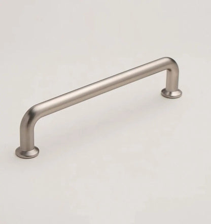 Brushed Nickel Cabinet D Handles and Ball Knobs, Modern Minimalist, 6.25" 5" 7.5" Centers
