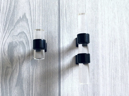 1" Centers, Acrylic Drawer Pulls, Lucite Cabinet Knobs, Black Gold Nickel Silver
