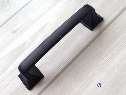 Black Cabinet Pulls, Square Knobs, Minimalist Kitchen Hardware
