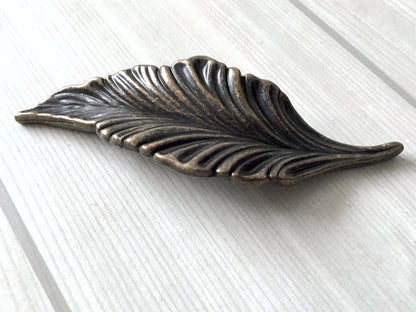 1.25" Vintage Style Leafy Drawer Pull Handles, Left Right Pair