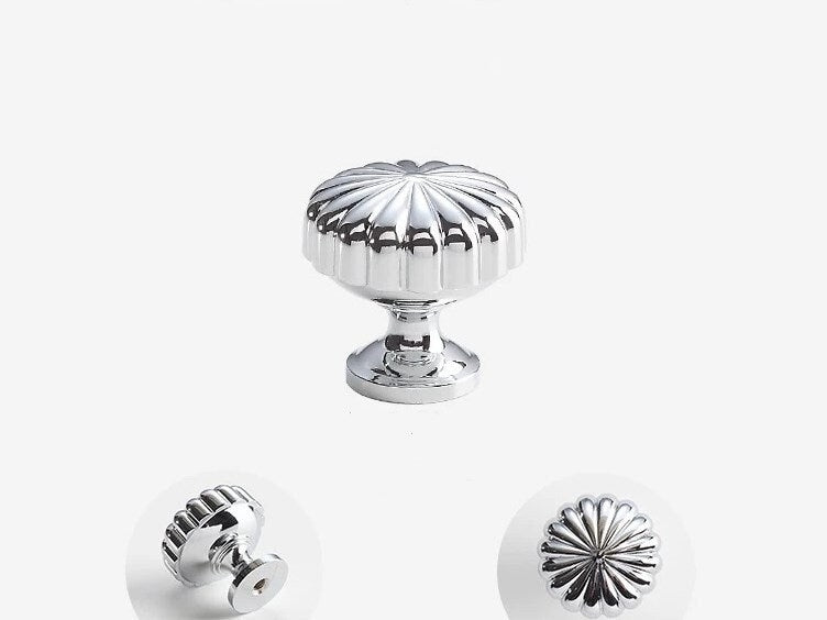 Brass Pumpkin Cabinet Knob, Gold Chrome Antique Bronze