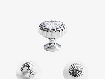 Brass Pumpkin Cabinet Knob, Gold Chrome Antique Bronze