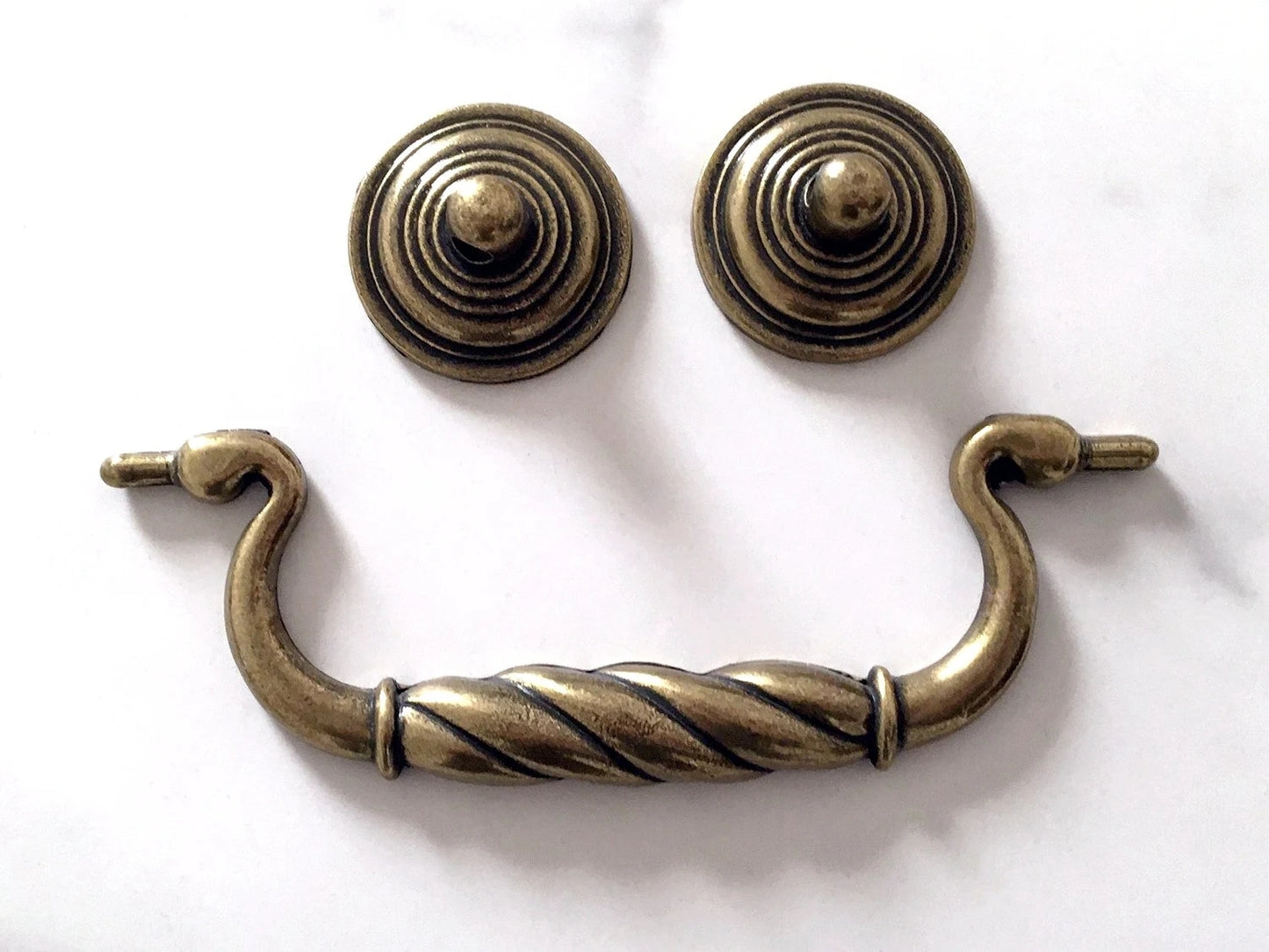 5“ Vintage Style Bail Drawer Pulls Drop Handle, Antique Bronze, 128 mm Centers