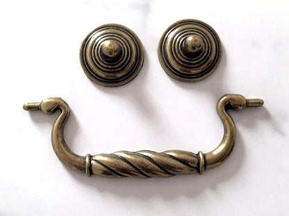 5“ Vintage Style Bail Drawer Pulls Drop Handle, Antique Bronze, 128 mm Centers