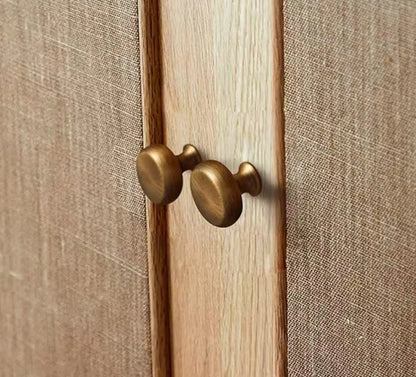 Solid Brass Round Cabinet Knob with Backplate Brushed Gold Nickel Silver Antique Bronze