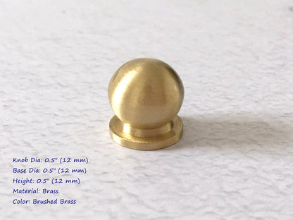 1/2" Dia Mini Drawer Pull, Brass Jewelry Box Knobs, Tiny Crystal Hardware