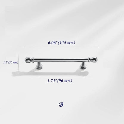 3.75" 5" 7.5" Cabinet Handles, Drawer Pulls, Polished Chrome Silver