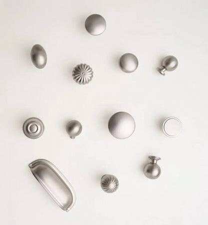 Assorted Brushed Nickel Cabinet Door Knobs, Modern Drawer Pulls