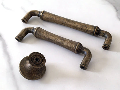 Retro Antique Bronze Drawer Pulls, Rustic Kitchen Cabinet Hardware