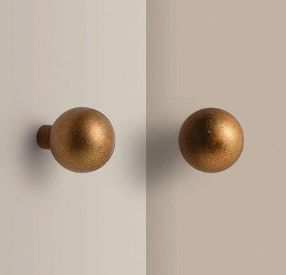 Warm Antique Brass Globed Cabinet Knobs - Vintage Look