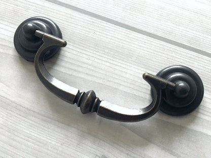3.5" Drawer Pulls Drop Handle Dark Antique Bronze Vintage Style