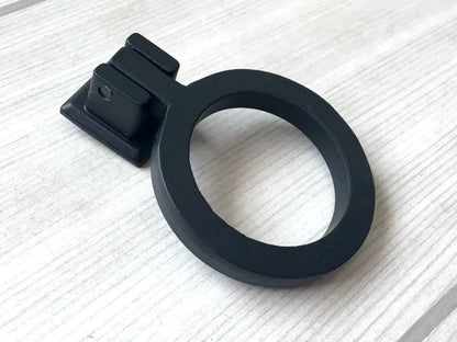 Drop Ring Drawer Pulls, Circle Cabinet Knobs, Matte Black, Rectangular, Clover