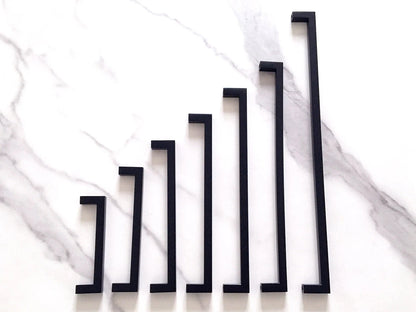 Black Slim Square Drawer Bar Pulls, Minimalist Wardrobe Handles, Kitchen Cabinet Hardware