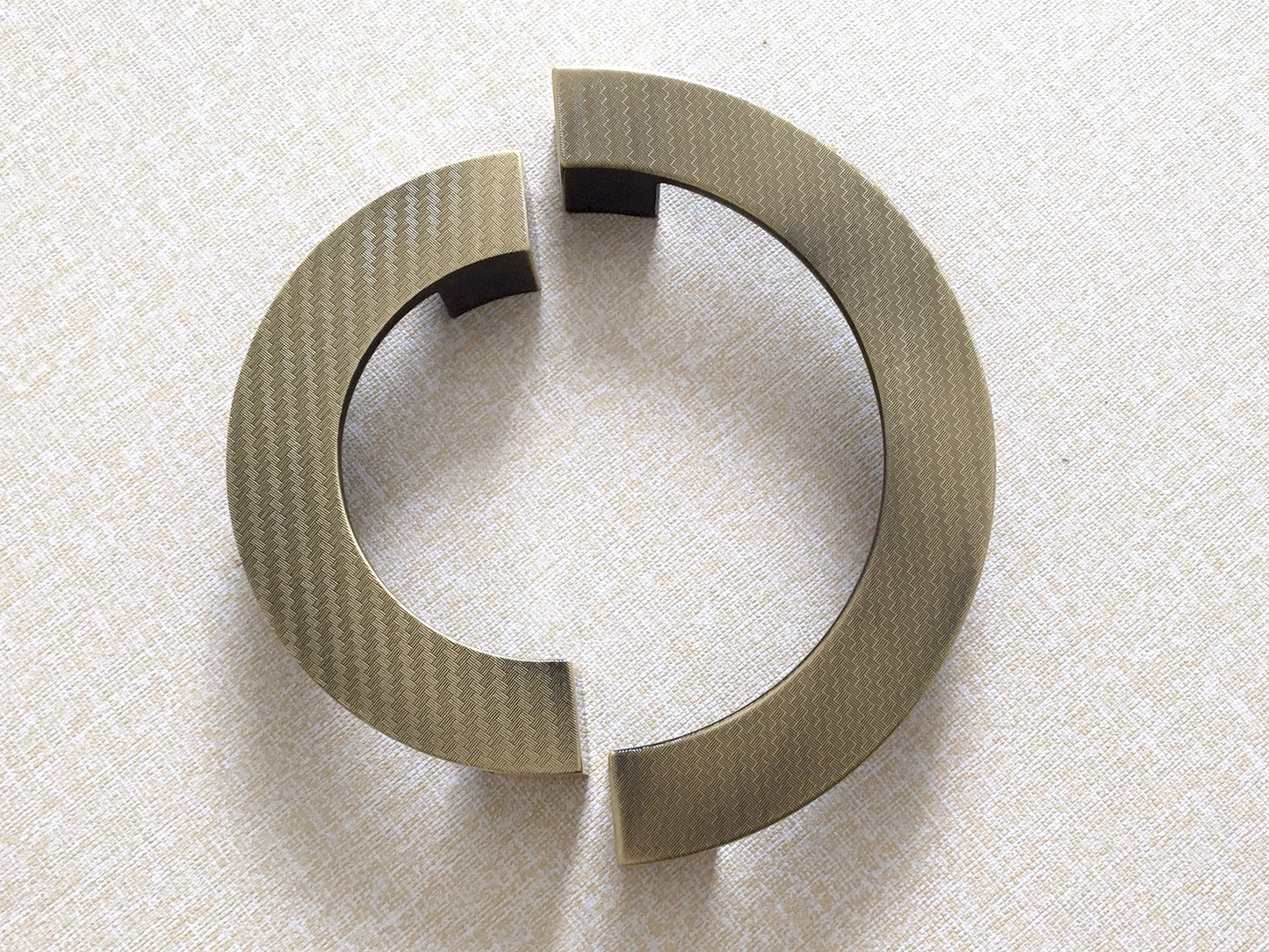 3.75" 5" Textured Half Circle Moon Cabinet Pull Handles, Gold Bronze, 96 128 mm Holes