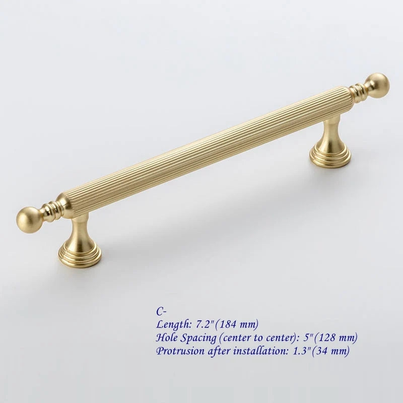 3.75" 5" 7.5" Brushed Gold Vanity Bar Handle & Drawer Knob, Classic Kitchen Hardware