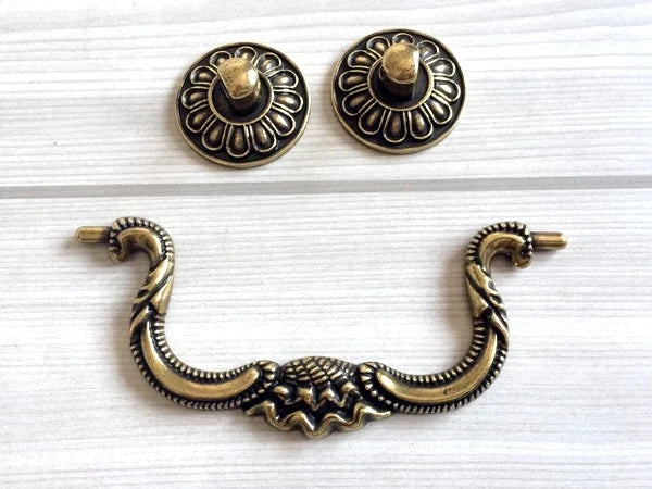 4" Rustic Dresser Pulls Drawer Pull Handles Drop Bail Pulls Antique Bronze