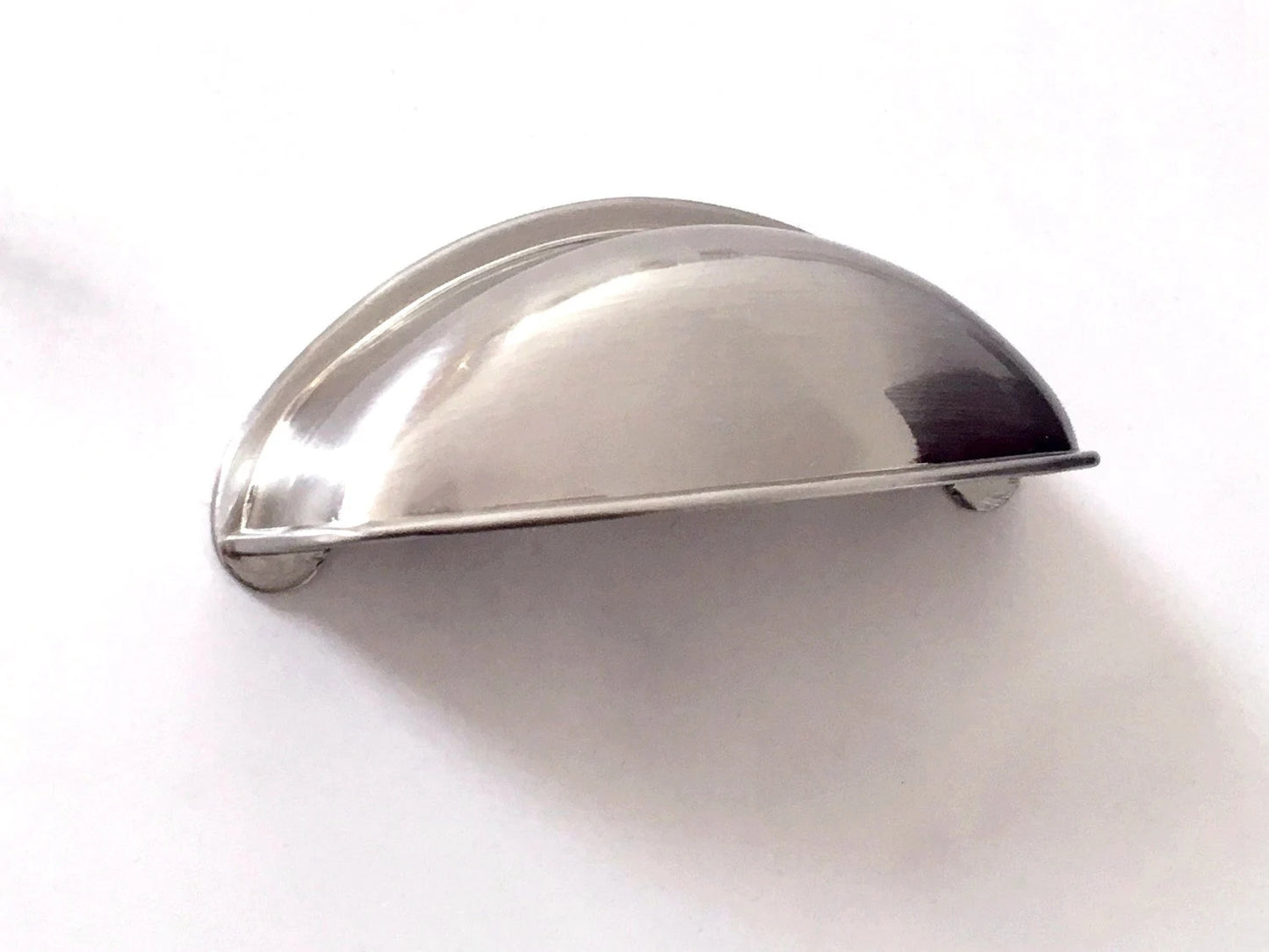 Minimalist Nickel Cabinet Handles, Cup Drawer Pulls, Kitchen Hardware