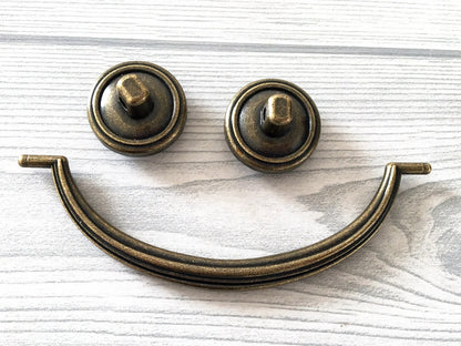 4.75" Drop Bail Dresser Drawer Pulls Antique Bronze Vintage Style 4-3/4 Inch Centers