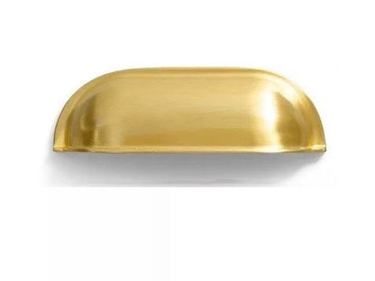 2.5" 3" Centers Brass Cup Drawer Pulls,  Polished Gold Chrome Matte Black, 64 76 mm Centers