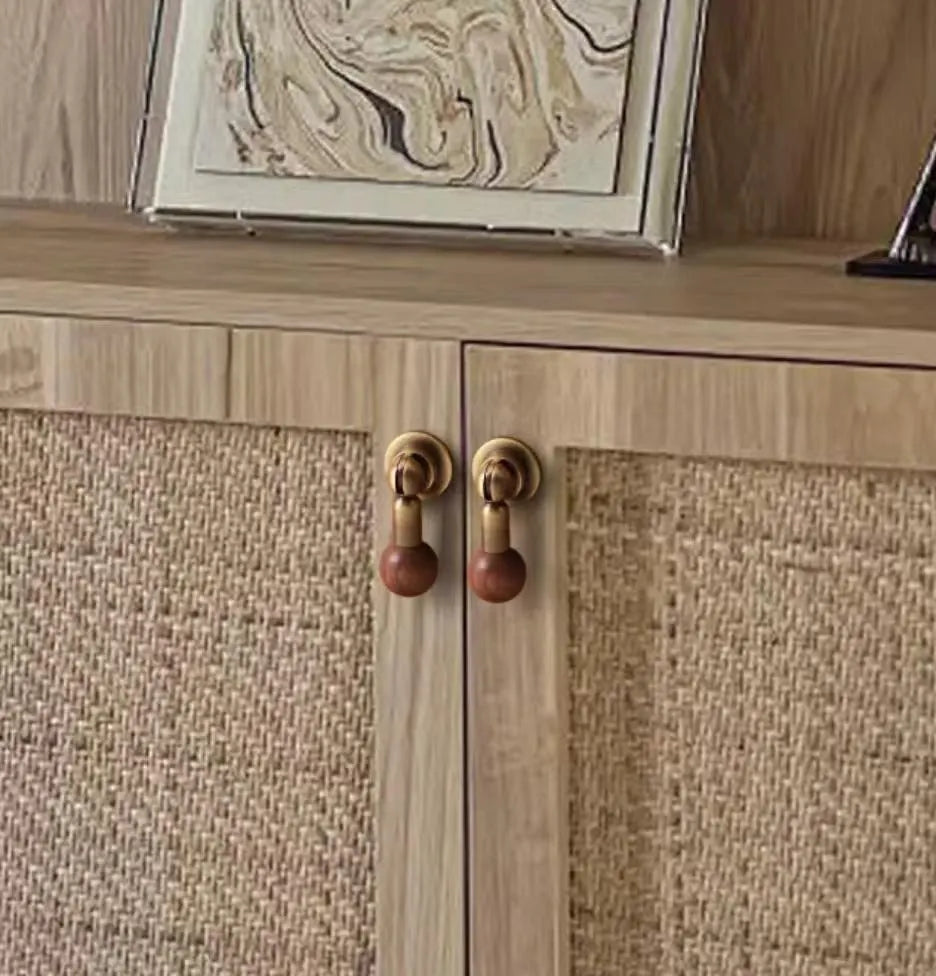 Walnut Solid Brass Pendant Drawer Pull, Drop Cabinet Knobs, Polished Chrome, Antique Bronze