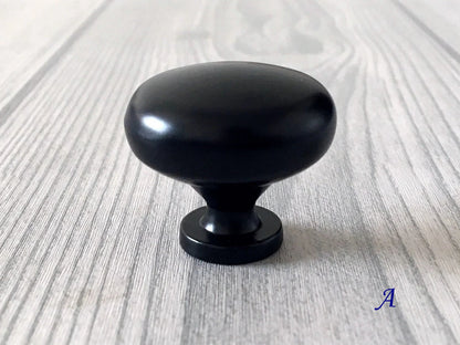 4.5" Black Bail Drawer Pull Handles, Round Knob and Drop Ring