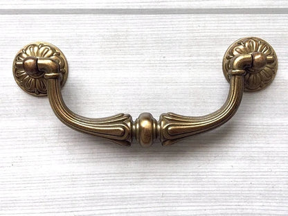 3.75" 4.5" Drop Bail Dresser Drawer Pull Handles Antique Brass Vintage Style