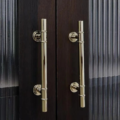 3.75" 5" Polished Gold Brass Cabinet Bar Handle, T Shaped Drawer Knob, Scandi Vanity Pull