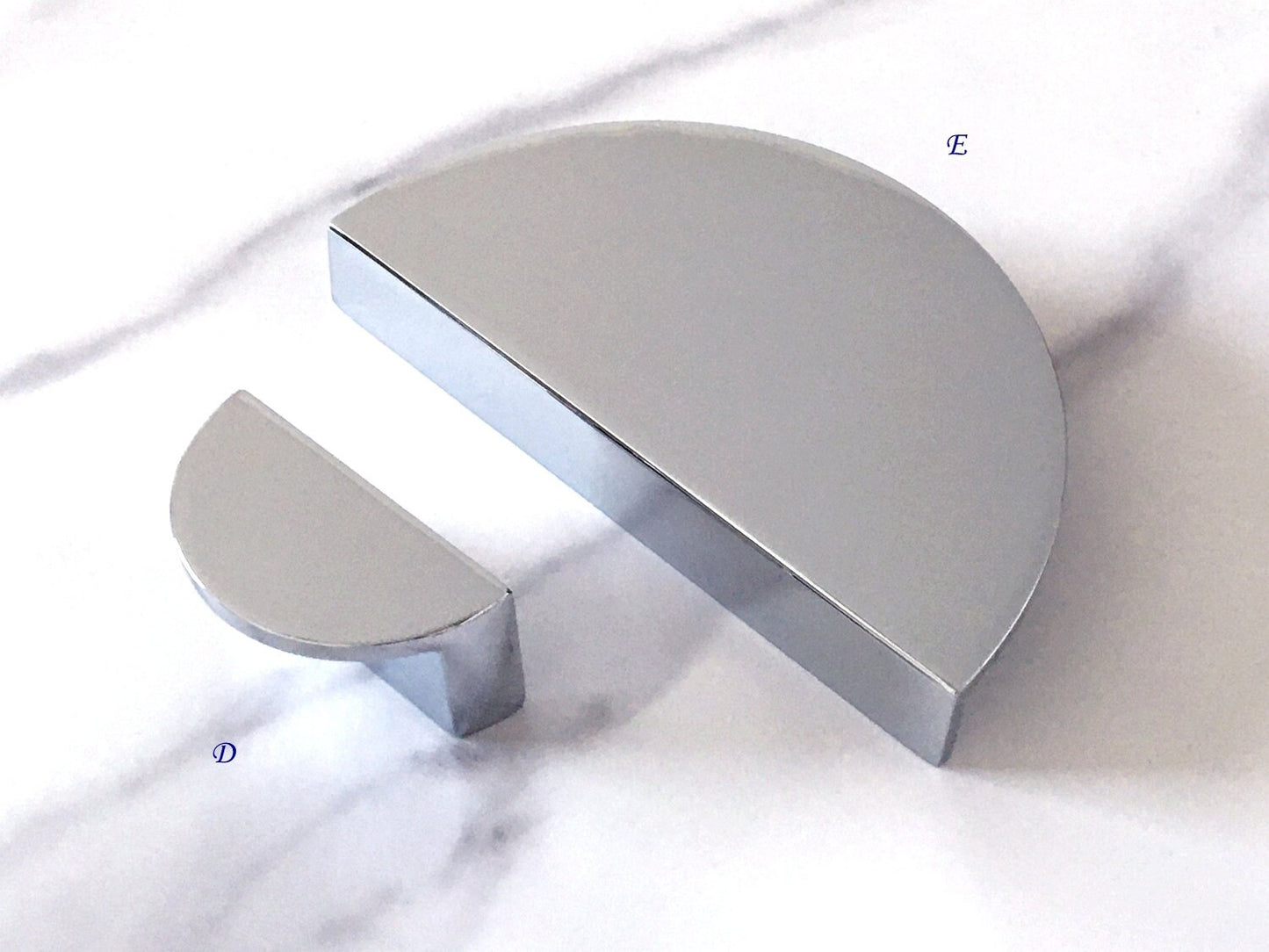 Multi Size Polished Chrome Cabinet Bar Handle & Half Moon Pull