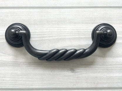 4.5" Bail Drawer Pull Handles Dark Antique Bronze Drop Handle