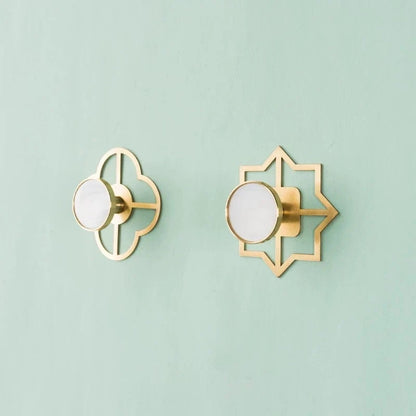 Brass Back Plate for Drawer Knobs, Clover Octagon