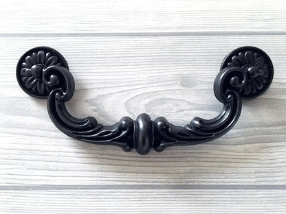 6" große Tropfen Griffe Bail Schublade ziehen Vintage Look Antik Bronze Schwarz