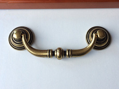3.5" 4.25" Antique Bronze Swing Bail Drawer Handle & Drop Ring Pulls - LynnsHardware