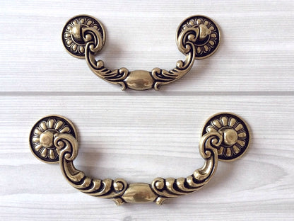 3.5" 4.75" Vintage Style Bail Drawer Pulls Drop Handle Antique Bronze