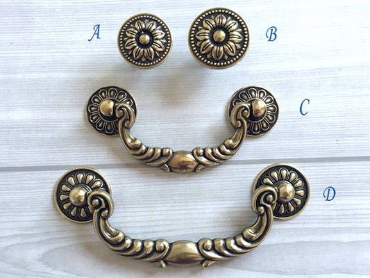 3.5" 4.75" Vintage Style Bail Drawer Pulls Drop Handle Antique Bronze