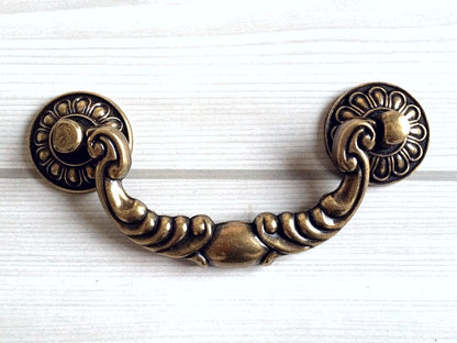 3.5" 4.75" Vintage Style Bail Drawer Pulls Drop Handle Antique Bronze