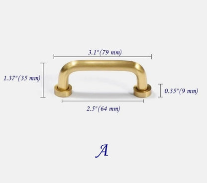 Brushed Brass D Cabinet Pulls, Kitchen Hardware