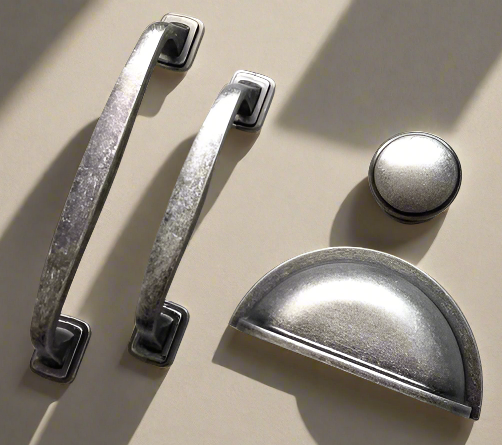 Rustic Pewter Drawer Pulls - 3" 3.75" 5" Centers - LynnsHardware