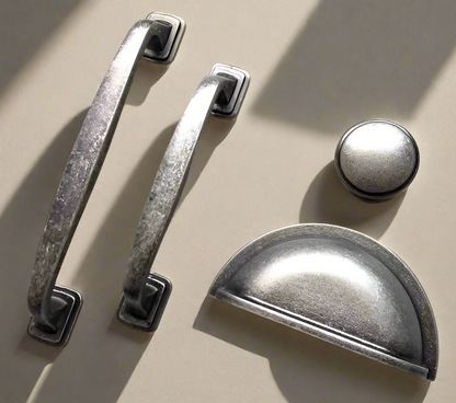 Rustic Pewter Drawer Pulls - 3" 3.75" 5" Centers - LynnsHardware