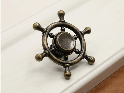 Rudder Knobs, Nautical Drawer Pulls, Kitchen Cabinet Hardware, Black Gold Antique Bronze Chrome Silver