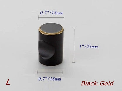 Cone Brass Knob, Taper Cabinet Pulls, MCM Kithcen Hardware, Gold Black Bronze