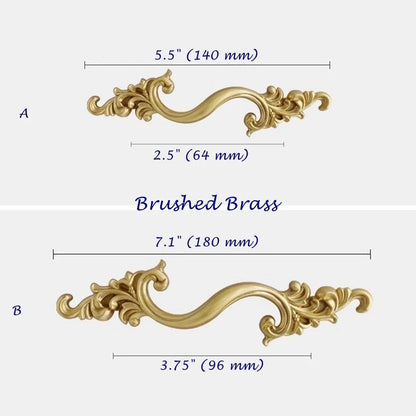 2.5" 3.75" Brass Drawer Pull Handles, Antique Bronze,  French Provincial Hardware 64 96 mm